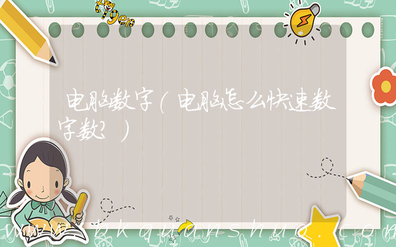 电脑数字(电脑怎么快速数字数？)