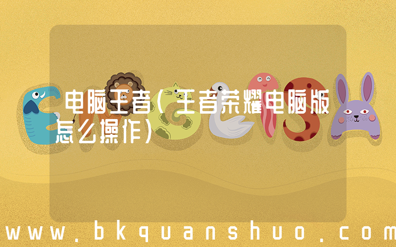 电脑王者(王者荣耀电脑版怎么操作)