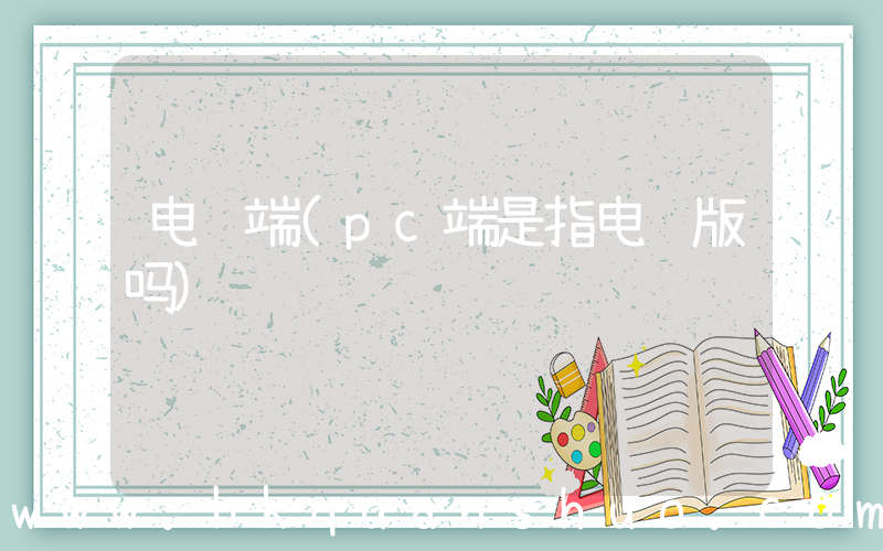 电脑端(pc端是指电脑版吗)