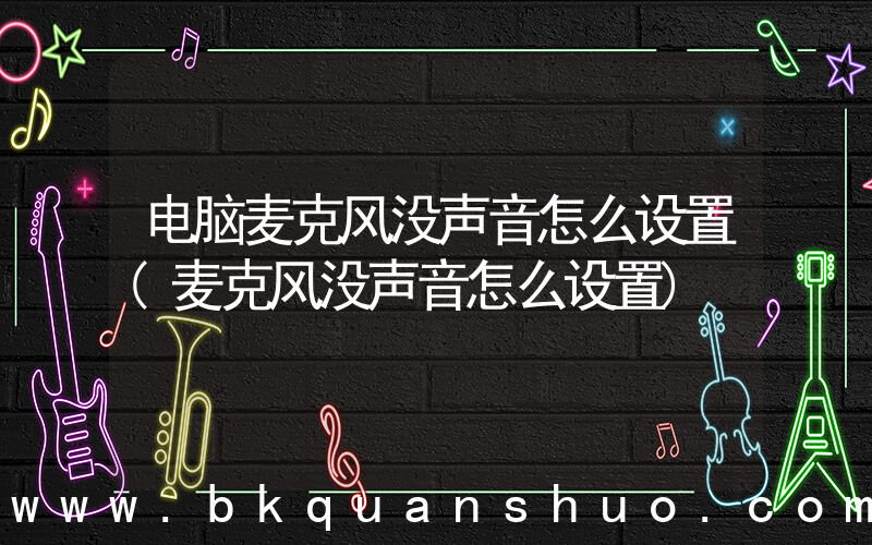 电脑麦克风没声音怎么设置(麦克风没声音怎么设置)