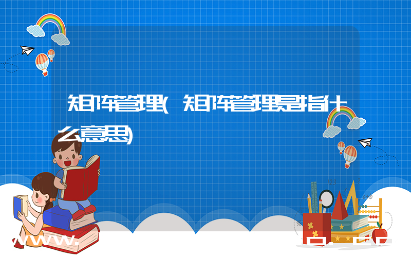 矩阵管理(矩阵管理是指什么意思)
