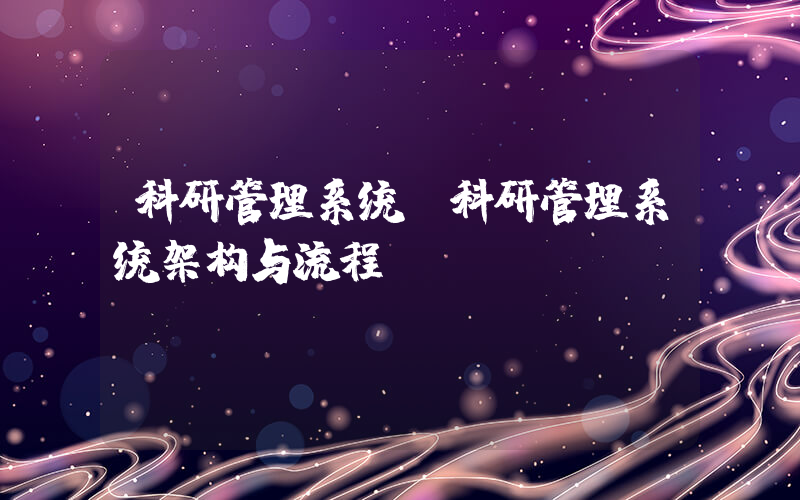 科研管理系统(科研管理系统架构与流程)