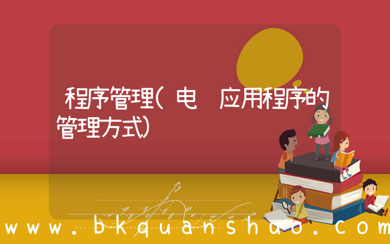 程序管理(电脑应用程序的管理方式)
