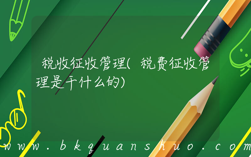 税收征收管理(税费征收管理是干什么的)