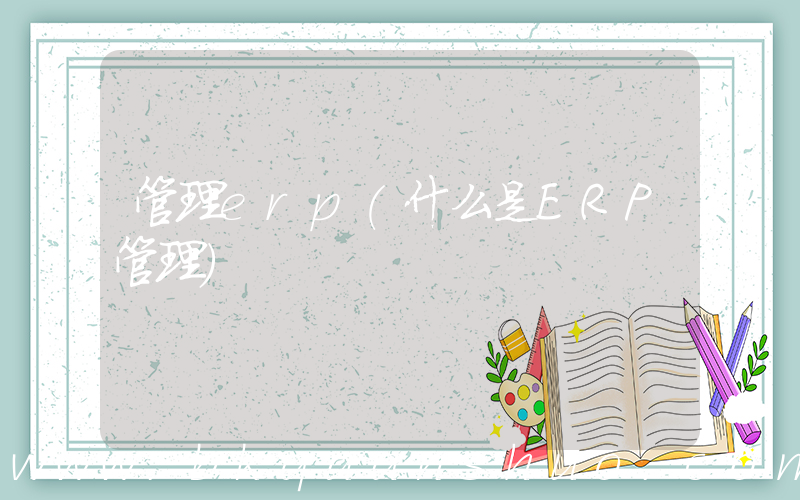 管理erp(什么是ERP管理)