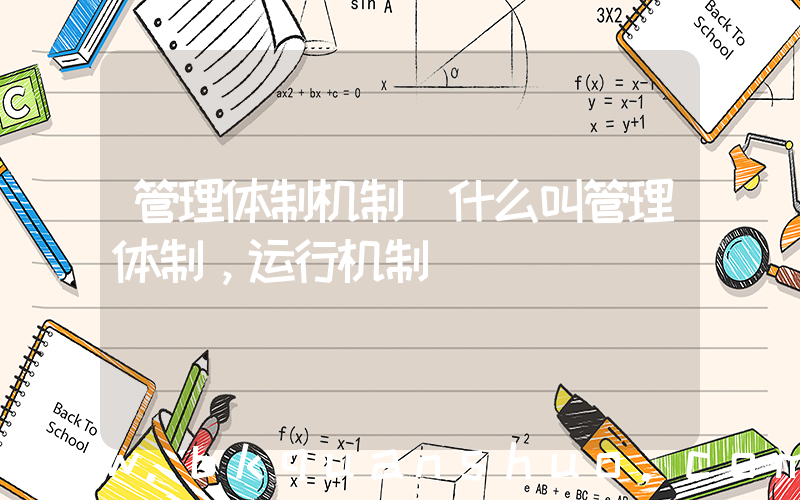 管理体制机制(什么叫管理体制，运行机制)