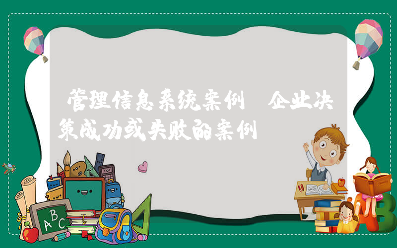 管理信息系统案例(企业决策成功或失败的案例)