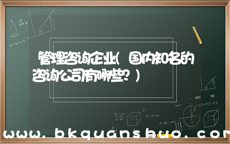 管理咨询企业(国内知名的咨询公司有哪些？)