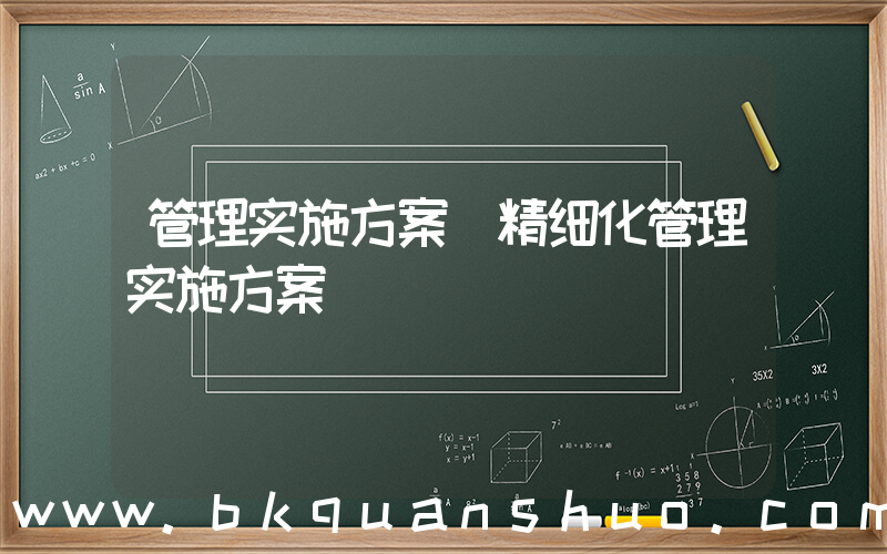管理实施方案(精细化管理实施方案)