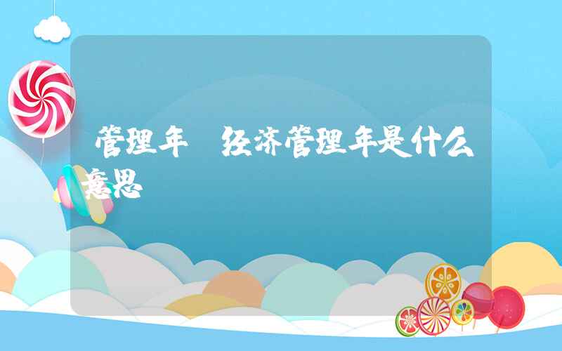 管理年(经济管理年是什么意思)