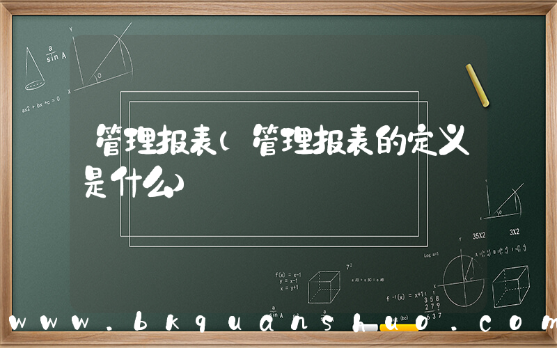 管理报表(管理报表的定义是什么)