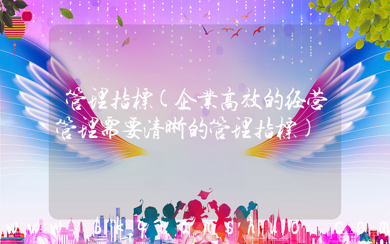 管理指标(企业高效的经营管理需要清晰的管理指标)