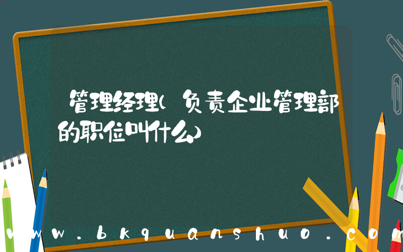 管理经理(负责企业管理部的职位叫什么)
