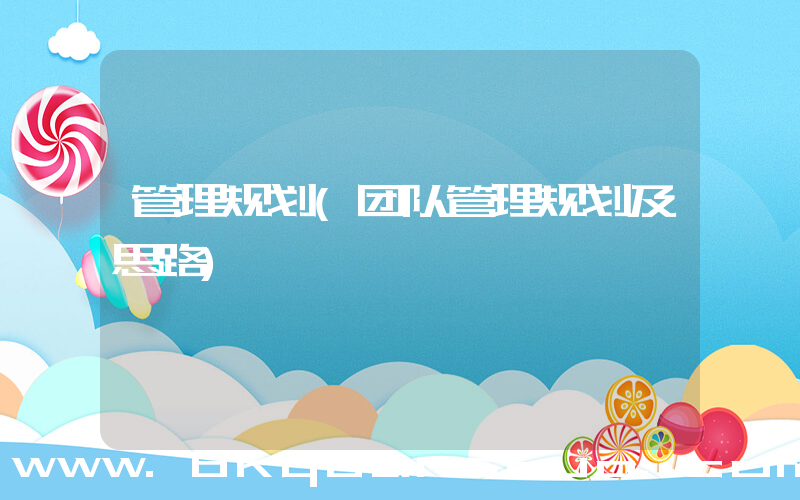 管理规划(团队管理规划及思路)