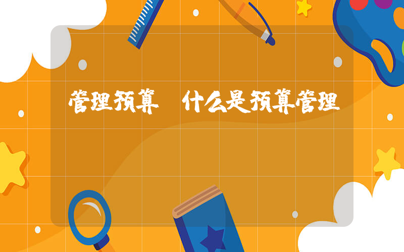 管理预算(什么是预算管理)