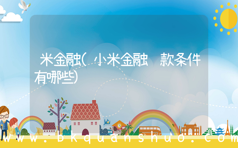 米金融(小米金融贷款条件有哪些)