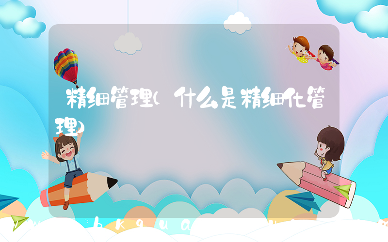 精细管理(什么是精细化管理)