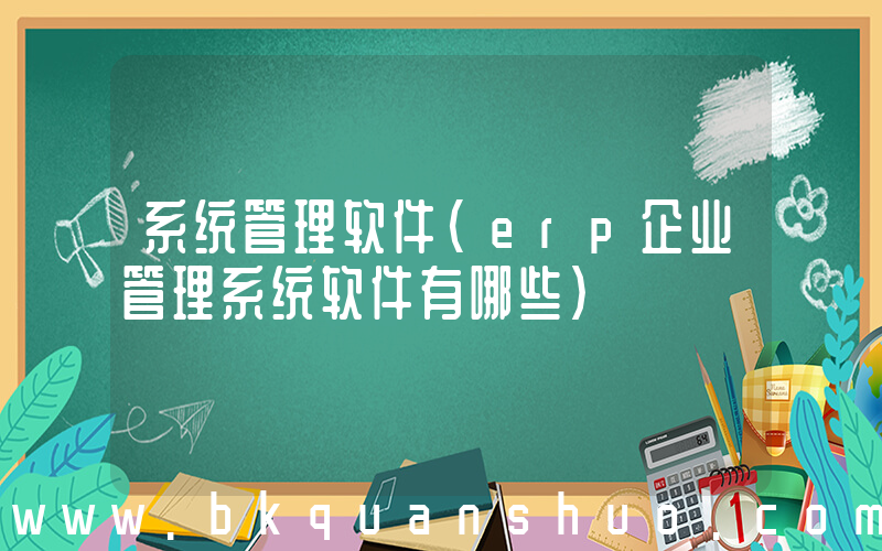 系统管理软件(erp企业管理系统软件有哪些)