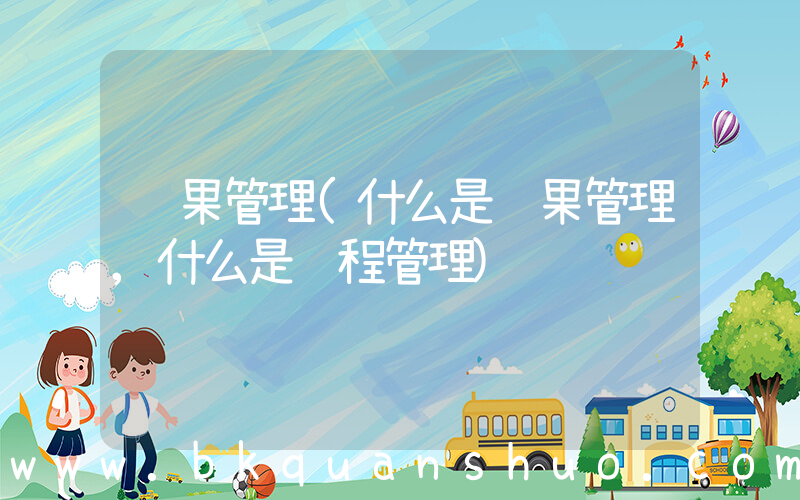 结果管理(什么是结果管理,什么是过程管理)