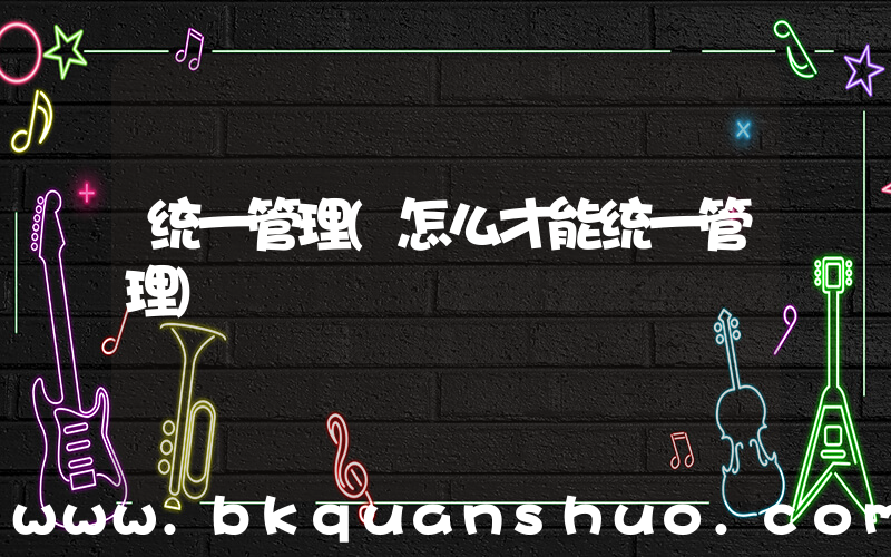 统一管理(怎么才能统一管理)