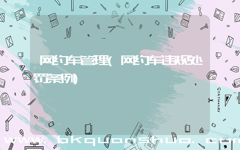 网约车管理(网约车违规处罚条例)