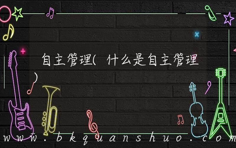 自主管理(什么是自主管理)