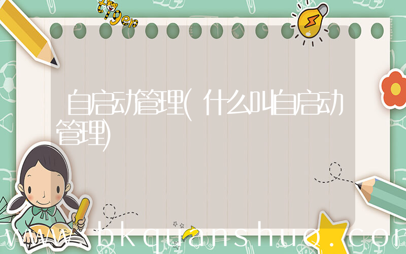 自启动管理(什么叫自启动管理)
