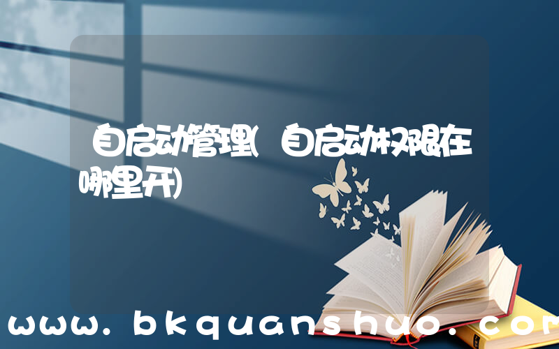 自启动管理(自启动权限在哪里开)
