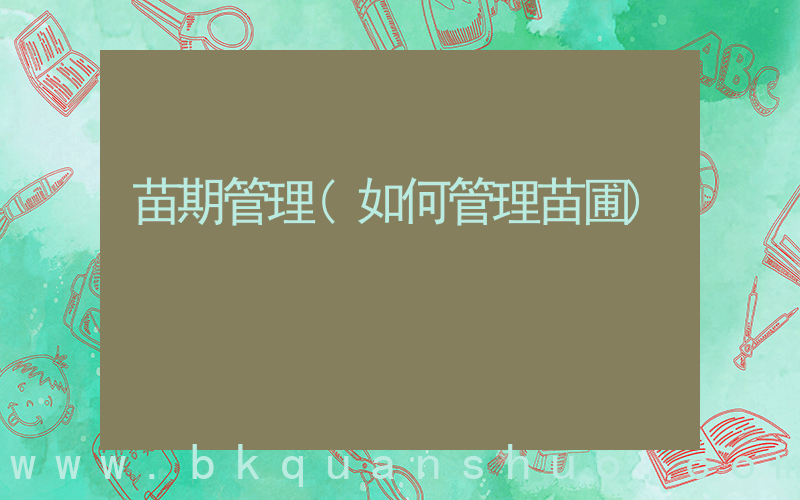 苗期管理(如何管理苗圃)