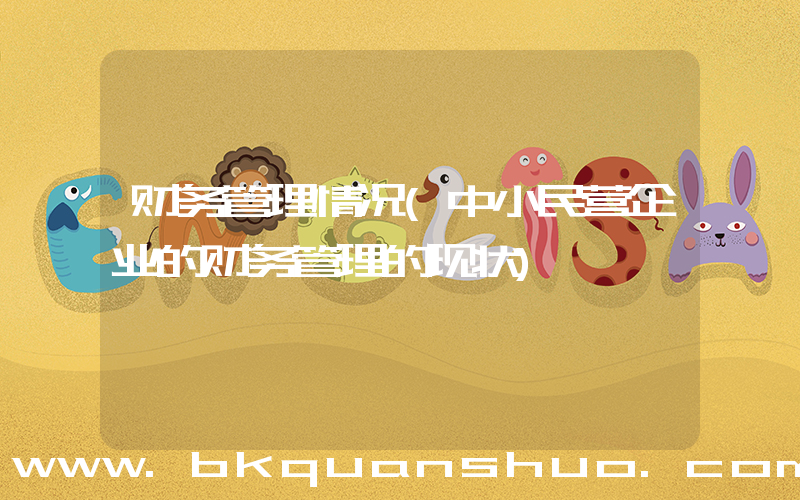 财务管理情况(中小民营企业的财务管理的现状)