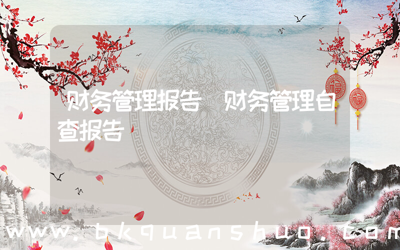 财务管理报告(财务管理自查报告)