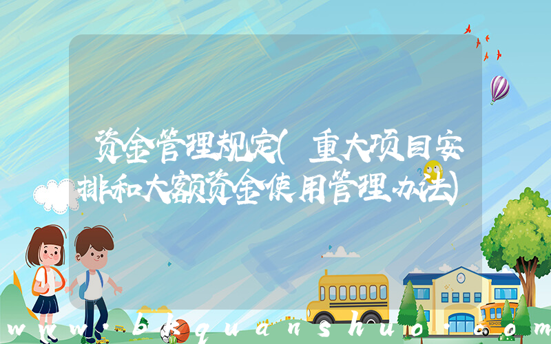 资金管理规定(重大项目安排和大额资金使用管理办法)