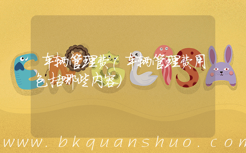 车辆管理费(车辆管理费用包括哪些内容)