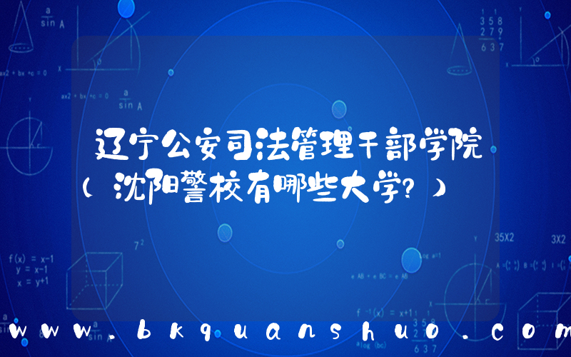 辽宁公安司法管理干部学院(沈阳警校有哪些大学？)