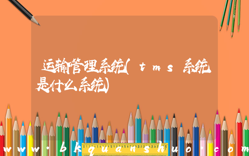 运输管理系统(tms系统是什么系统)