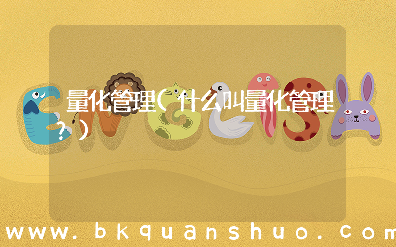 量化管理(什么叫量化管理？)