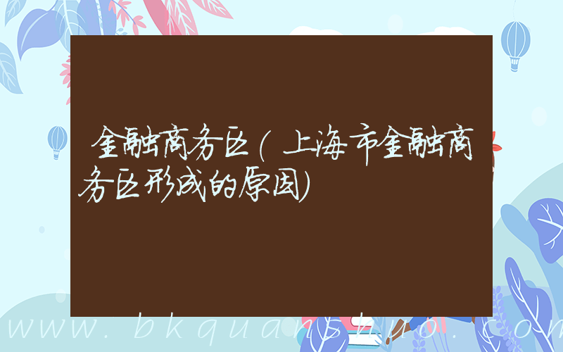 金融商务区(上海市金融商务区形成的原因)