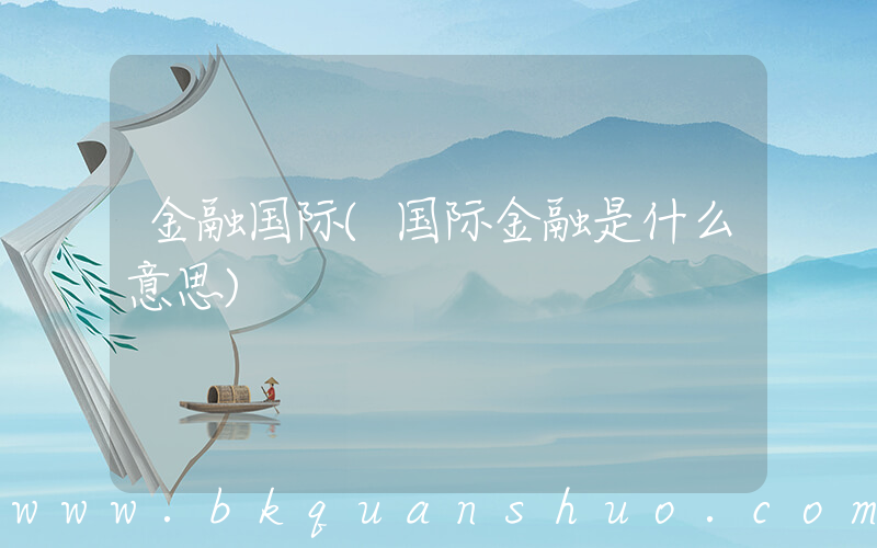 金融国际(国际金融是什么意思)