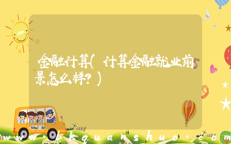 金融计算(计算金融就业前景怎么样？)