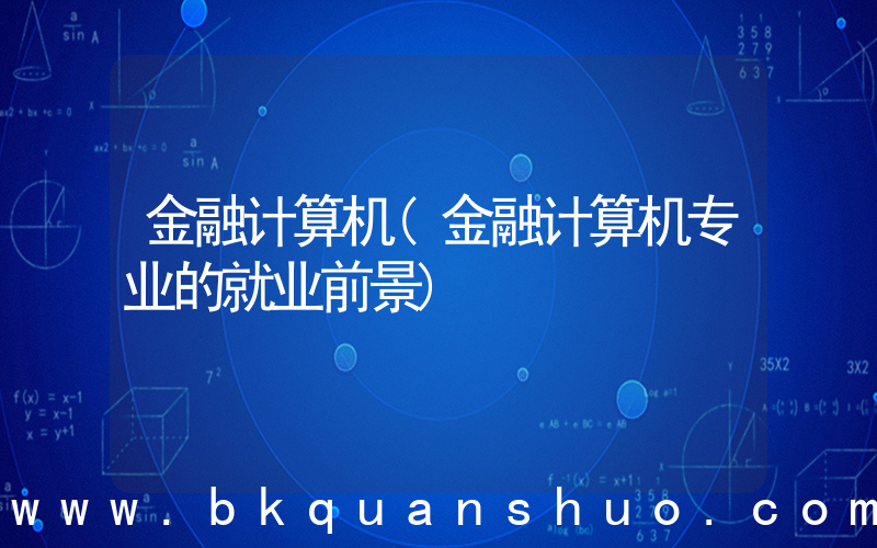 金融计算机(金融计算机专业的就业前景)