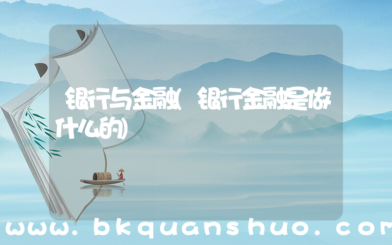 银行与金融(银行金融是做什么的)