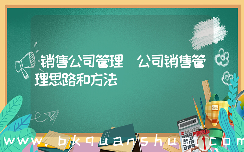 销售公司管理(公司销售管理思路和方法)