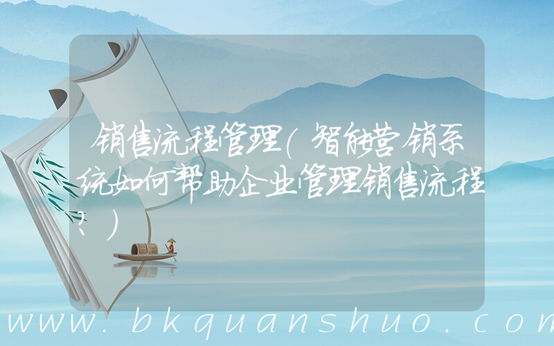 销售流程管理(智能营销系统如何帮助企业管理销售流程？)