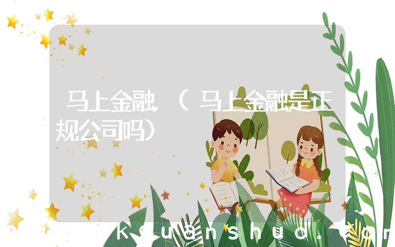 马上金融.(马上金融是正规公司吗)