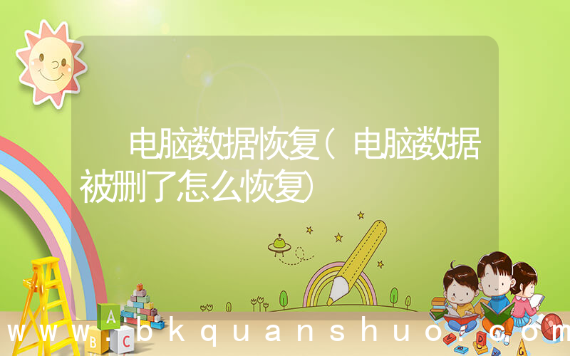 电脑数据恢复(电脑数据被删了怎么恢复)